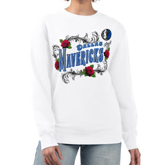 Dallas Mavericks G-III 4Her by Carl Banks Women's Roses Fleece Tri-Blend Sweatshirt White - NBA