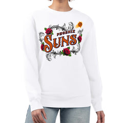 Phoenix Suns G-III 4Her by Carl Banks Women's Roses Fleece Tri-Blend Sweatshirt White - NBA