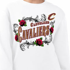 Cleveland Cavaliers G-III 4Her by Carl Banks Women's Roses Fleece Tri-Blend Sweatshirt White - NBA