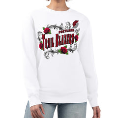 Portland Trail Blazers G-III 4Her by Carl Banks Women's Roses Fleece Tri-Blend Sweatshirt White - NBA