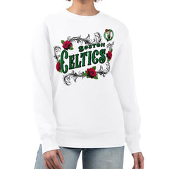 Boston Celtics G-III 4Her by Carl Banks Women's Roses Fleece Tri-Blend Sweatshirt White - NBA