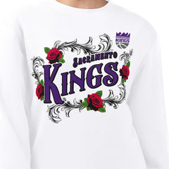 Sacramento Kings G-III 4Her by Carl Banks Women's Roses Fleece Tri-Blend Sweatshirt White - NBA