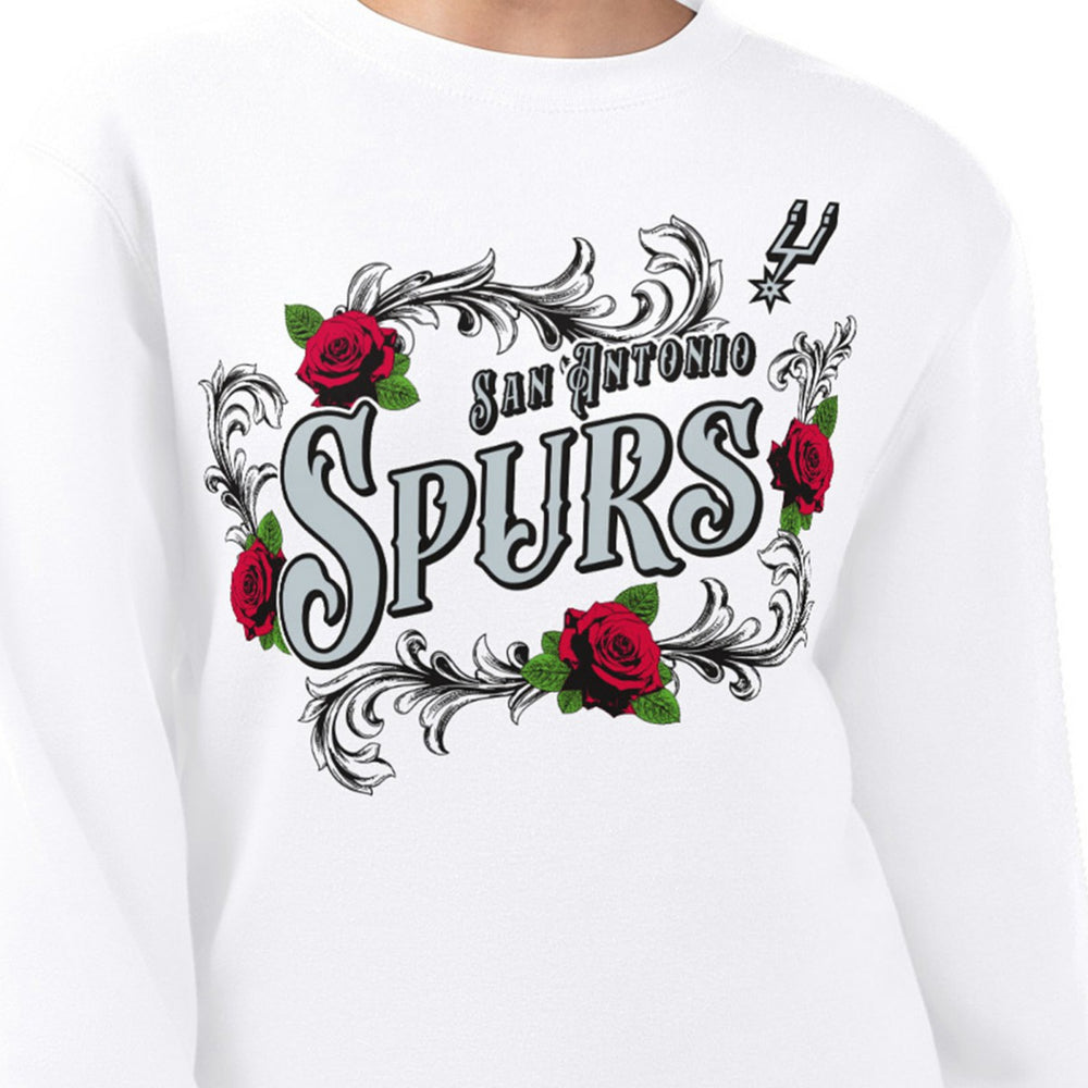 San Antonio Spurs G-III 4Her by Carl Banks Women's Roses Fleece Tri-Blend Sweatshirt White - NBA