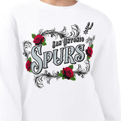 San Antonio Spurs G-III 4Her by Carl Banks Women's Roses Fleece Tri-Blend Sweatshirt White - NBA