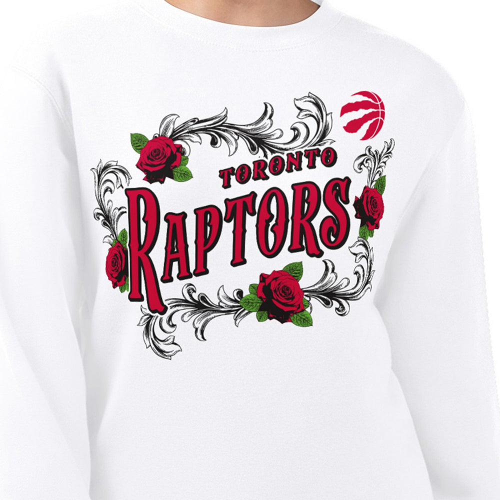 Toronto Raptors G-III 4Her by Carl Banks Women's Roses Fleece Tri-Blend Sweatshirt White - NBA