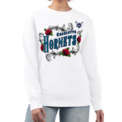 Charlotte Hornets G-III 4Her by Carl Banks Women's Roses Fleece Tri-Blend Sweatshirt White - NBA