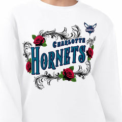 Charlotte Hornets G-III 4Her by Carl Banks Women's Roses Fleece Tri-Blend Sweatshirt White - NBA