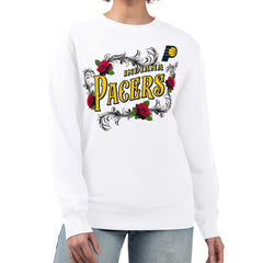 Indiana Pacers G-III 4Her by Carl Banks Women's Roses Fleece Tri-Blend Sweatshirt White - NBA