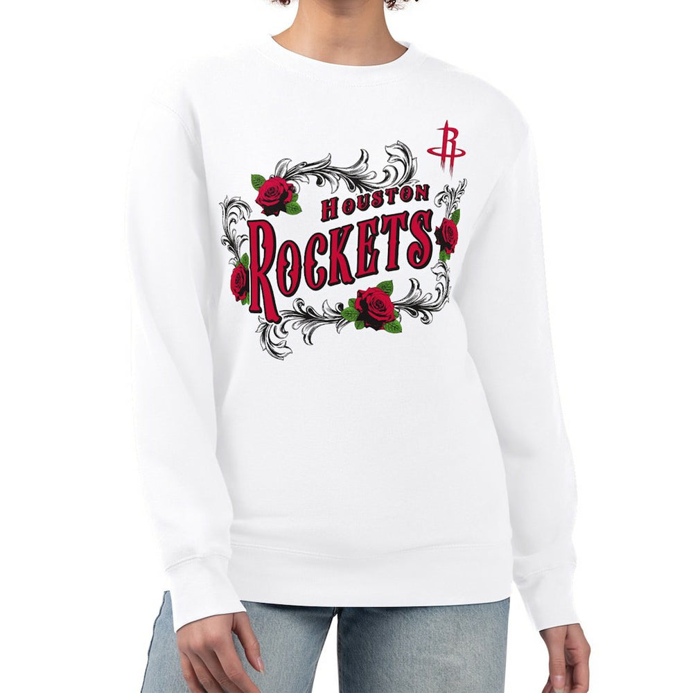 Houston Rockets G-III 4Her by Carl Banks Women's Roses Fleece Tri-Blend Sweatshirt White - NBA