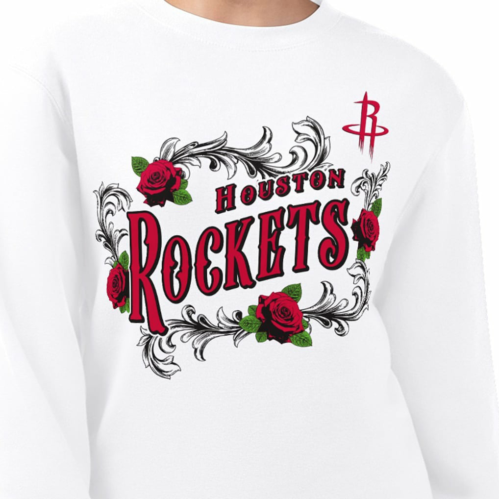 Houston Rockets G-III 4Her by Carl Banks Women's Roses Fleece Tri-Blend Sweatshirt White - NBA