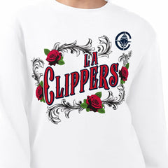 LA Clippers G-III 4Her by Carl Banks Women's Roses Fleece Tri-Blend Sweatshirt White - NBA