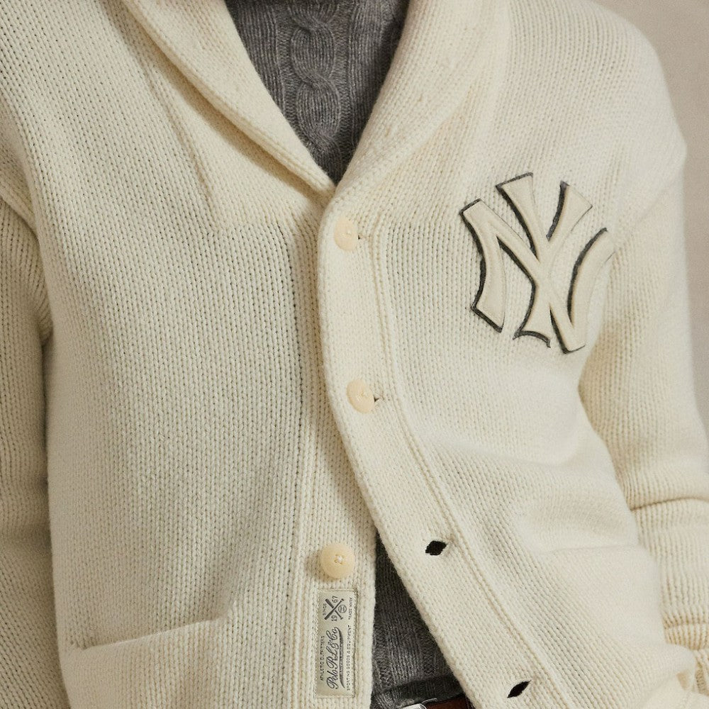 New York Yankees Polo Ralph Lauren Wool Shawl Button-Up Cardigan - MLB