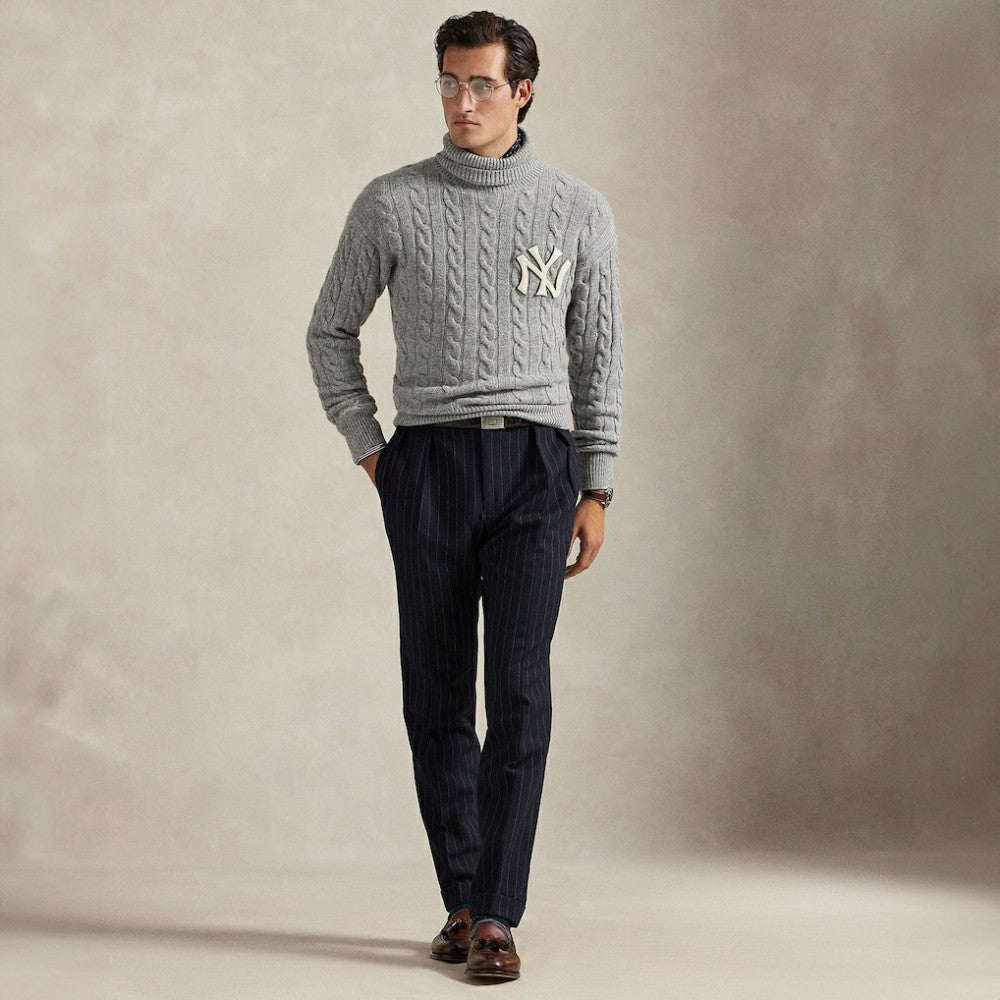 New York Yankees Polo Ralph Lauren Wool Turtleneck Sweater - MLB