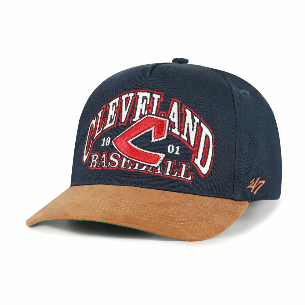 Cleveland Guardians '47 Cooperstown Break Wood Suede Hitch Adjustable Hat - MLB