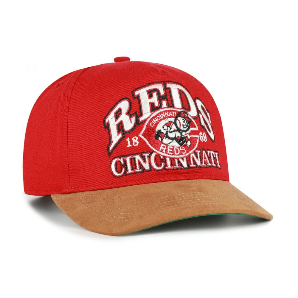 Cincinnati Reds '47 Cooperstown Break Wood Suede Hitch Adjustable Hat - MLB