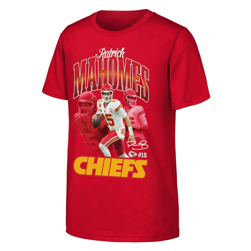 Patrick Mahomes Kansas City Chiefs Outerstuff Youth Triple Pic T-Shirt Red | NFL