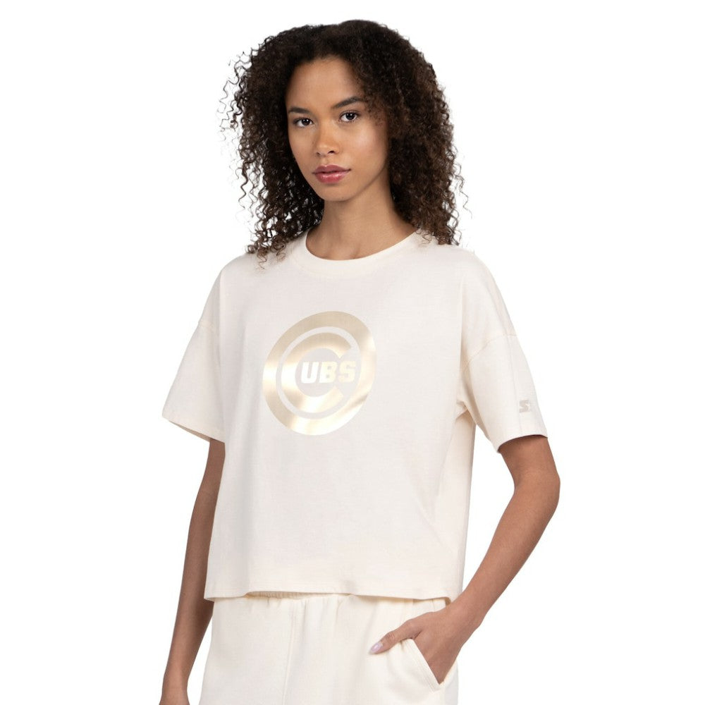 Chicago Cubs Starter Women's Pastels Boxy Cropped T-Shirt - MLB