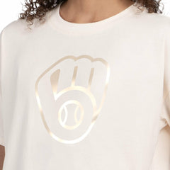 Milwaukee Brewers Starter Women's Pastels Boxy Cropped T-Shirt - MLB