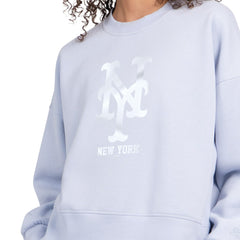 New York Mets Starter Women's Pastels Boxy Fleece Sweatshirt - MLB