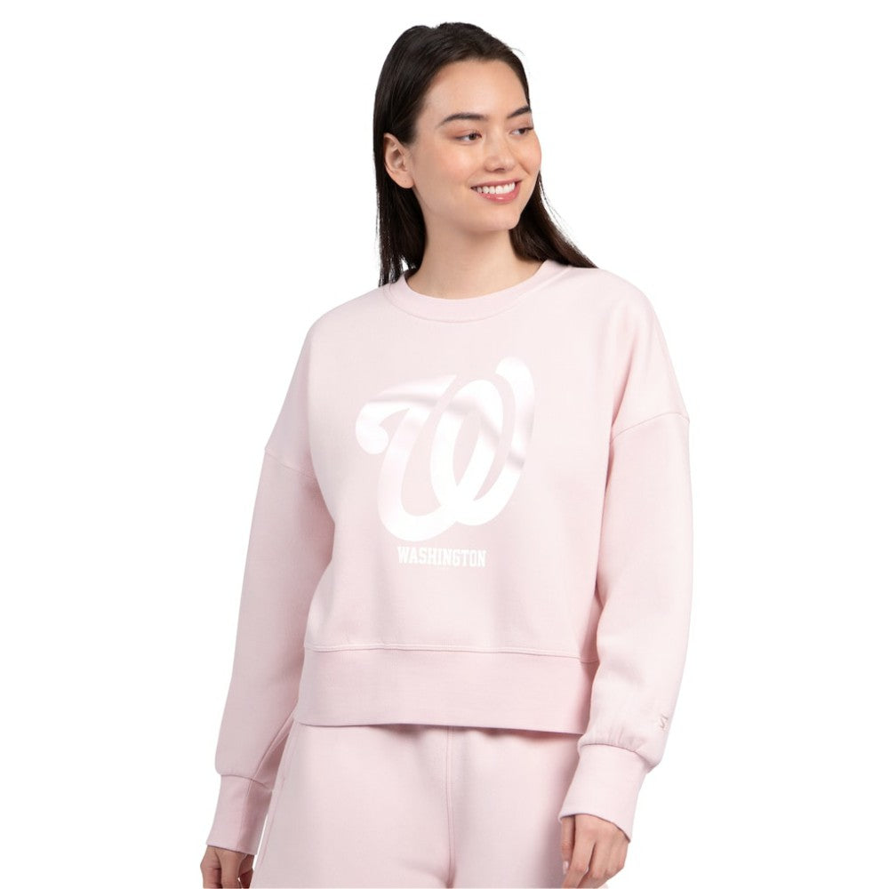 Washington Nationals Starter Women's Pastels Boxy Fleece Sweatshirt - MLB