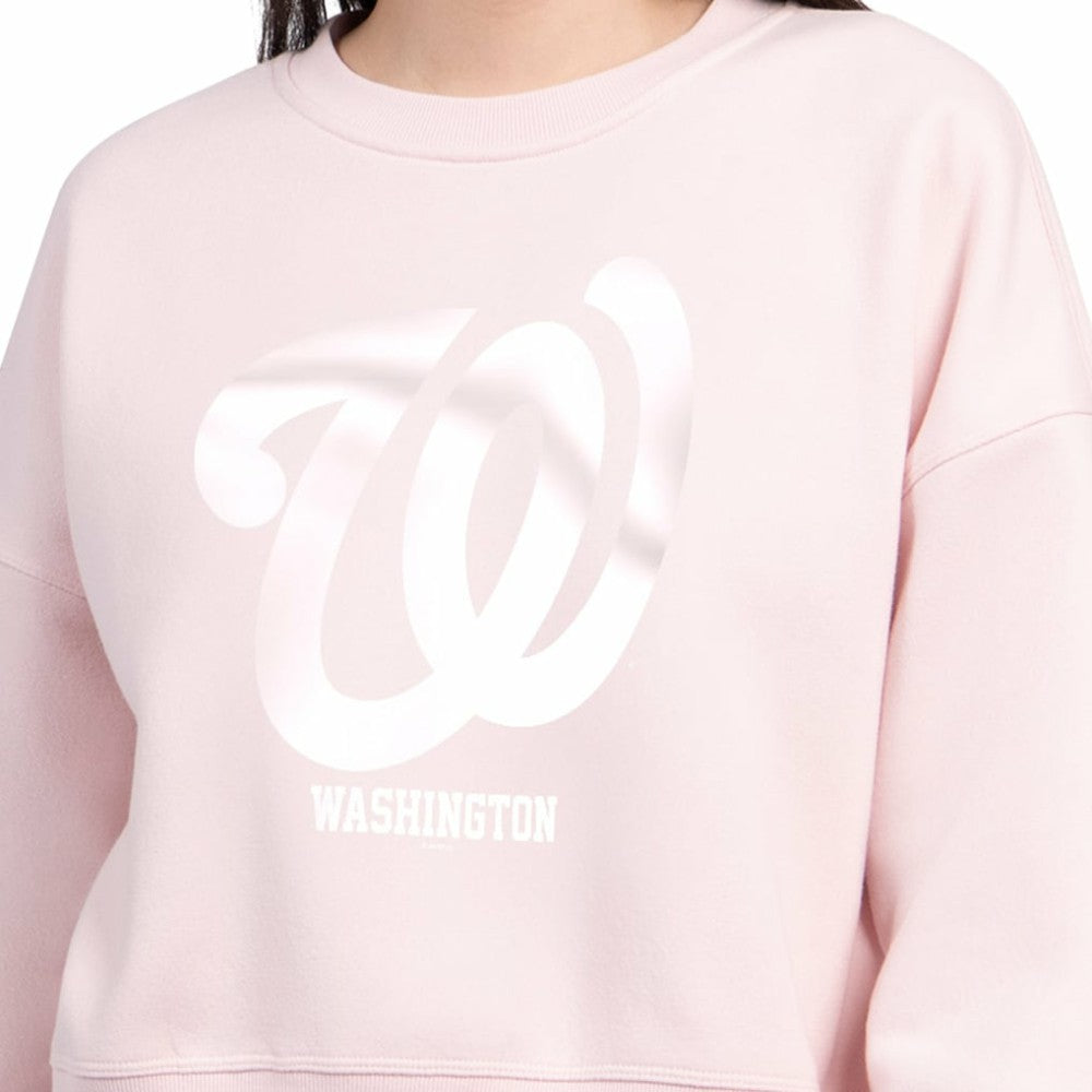 Washington Nationals Starter Women's Pastels Boxy Fleece Sweatshirt - MLB