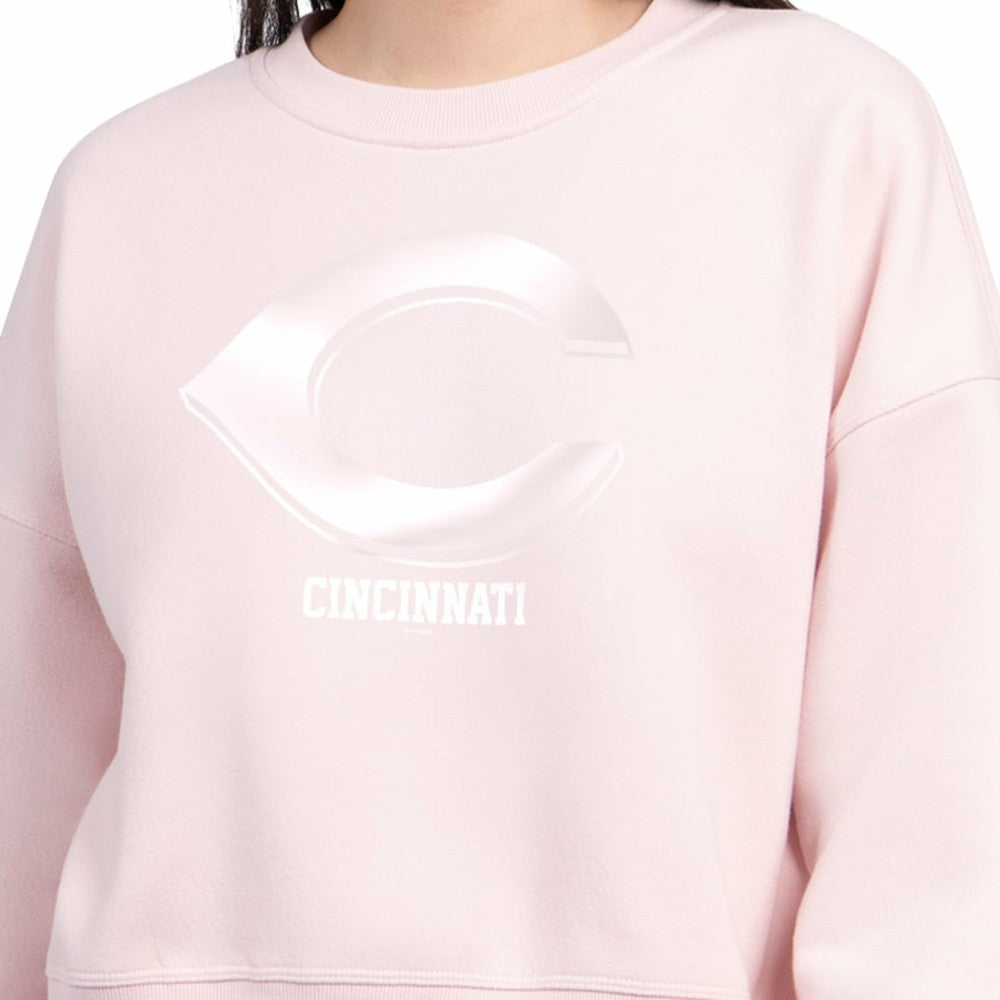 Cincinnati Reds Starter Women's Pastels Boxy Fleece Sweatshirt - MLB