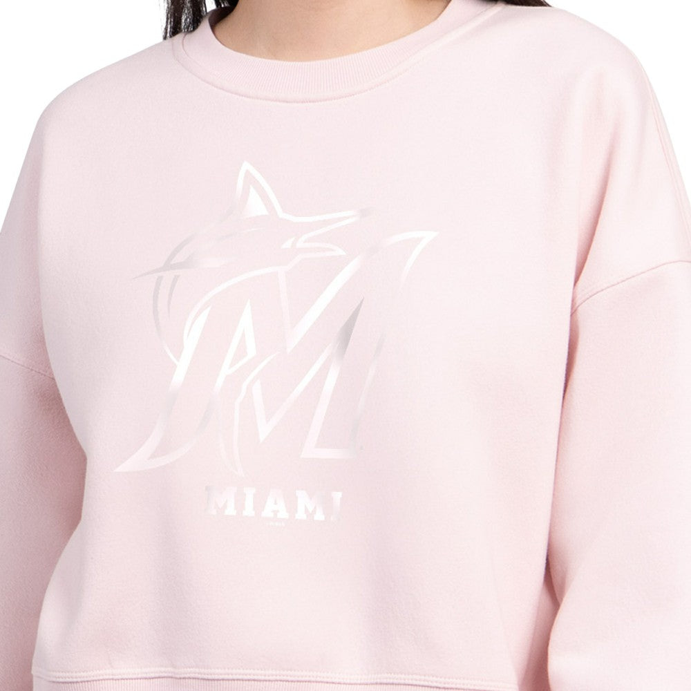 Miami Marlins Starter Women's Pastels Boxy Fleece Sweatshirt - MLB