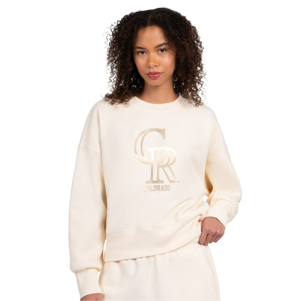 Colorado Rockies Starter Women's Pastels Boxy Fleece Sweatshirt - MLB
