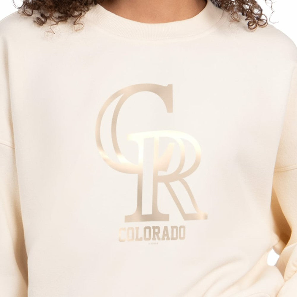 Colorado Rockies Starter Women's Pastels Boxy Fleece Sweatshirt - MLB