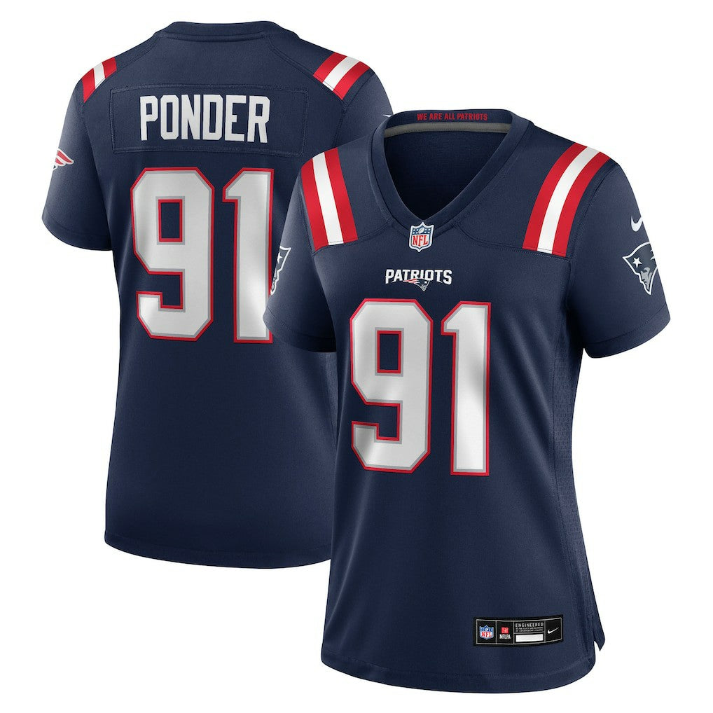 Elijah Ponder New England Patriots Women's Team Game Jersey Navy | Nike for Sale