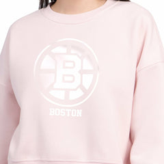 Boston Bruins Starter Women's Boxy Cropped Sweatshirt - Pink - NHL