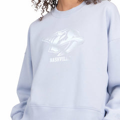 Nashville Predators Starter Women's Boxy Cropped Sweatshirt - Blue - NHL