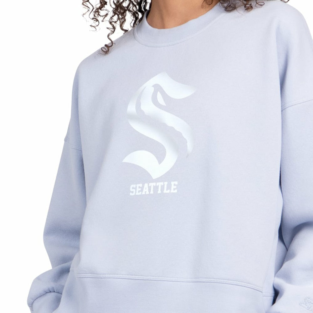 Seattle Kraken Starter Women's Boxy Cropped Sweatshirt - Blue - NHL