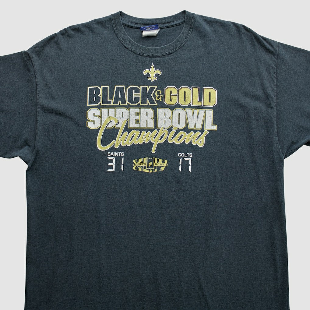 New Orleans Saints Reebok 2010 T-Shirt Black Vintage | Fanatics