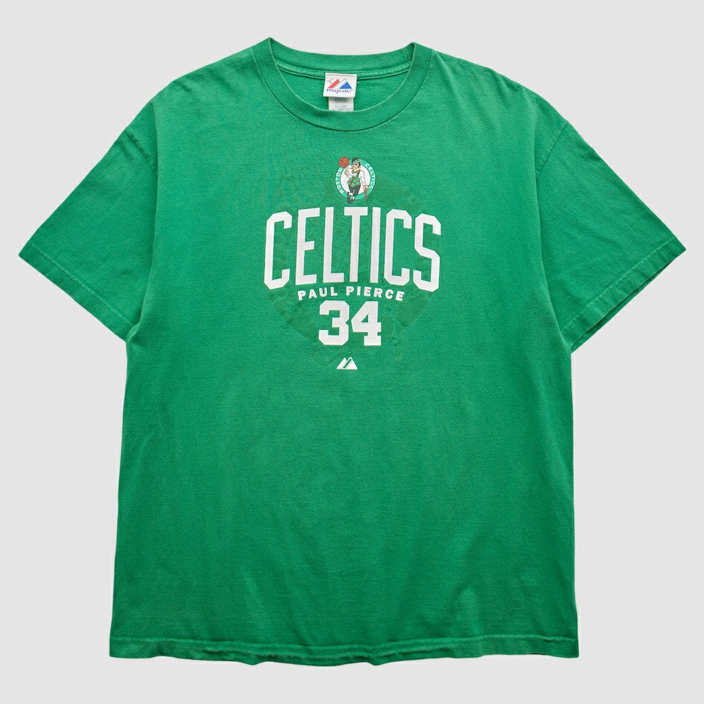 Boston Celtics Majestic 2000s T-Shirt Green Vintage - NBA