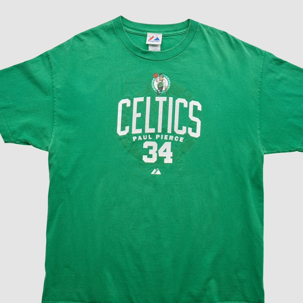Boston Celtics Majestic 2000s T-Shirt Green Vintage - NBA