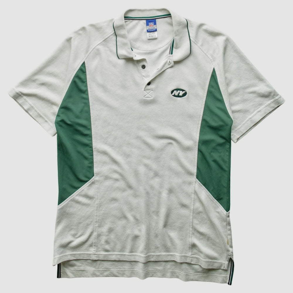 New York Jets Reebok 2000s Polo 3 Buttons T-Shirt White Vintage | Fanatics