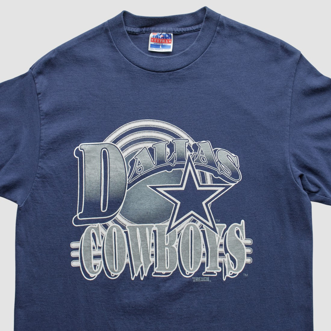 Dallas Cowboys Trench 90s T-Shirt Navy Vintage | Fanatics