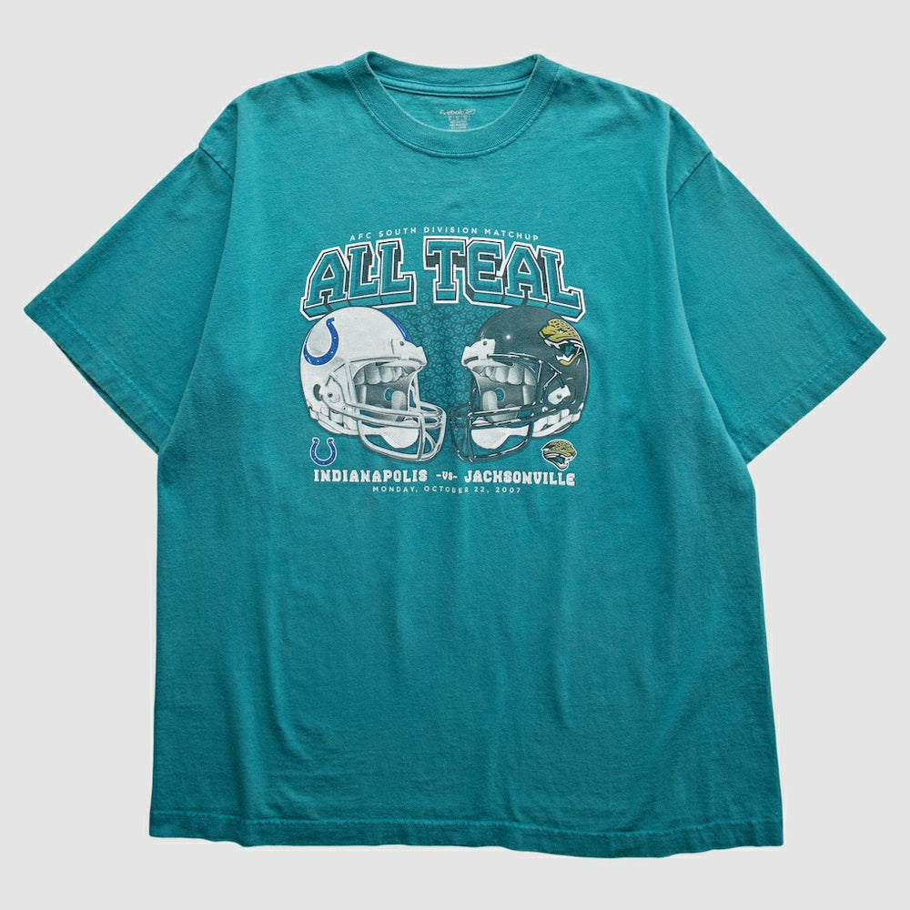 Indianapolis Colts vs. Jacksonville Jaguars Reebok 2007 T-Shirt Teal Vintage | Fanatics