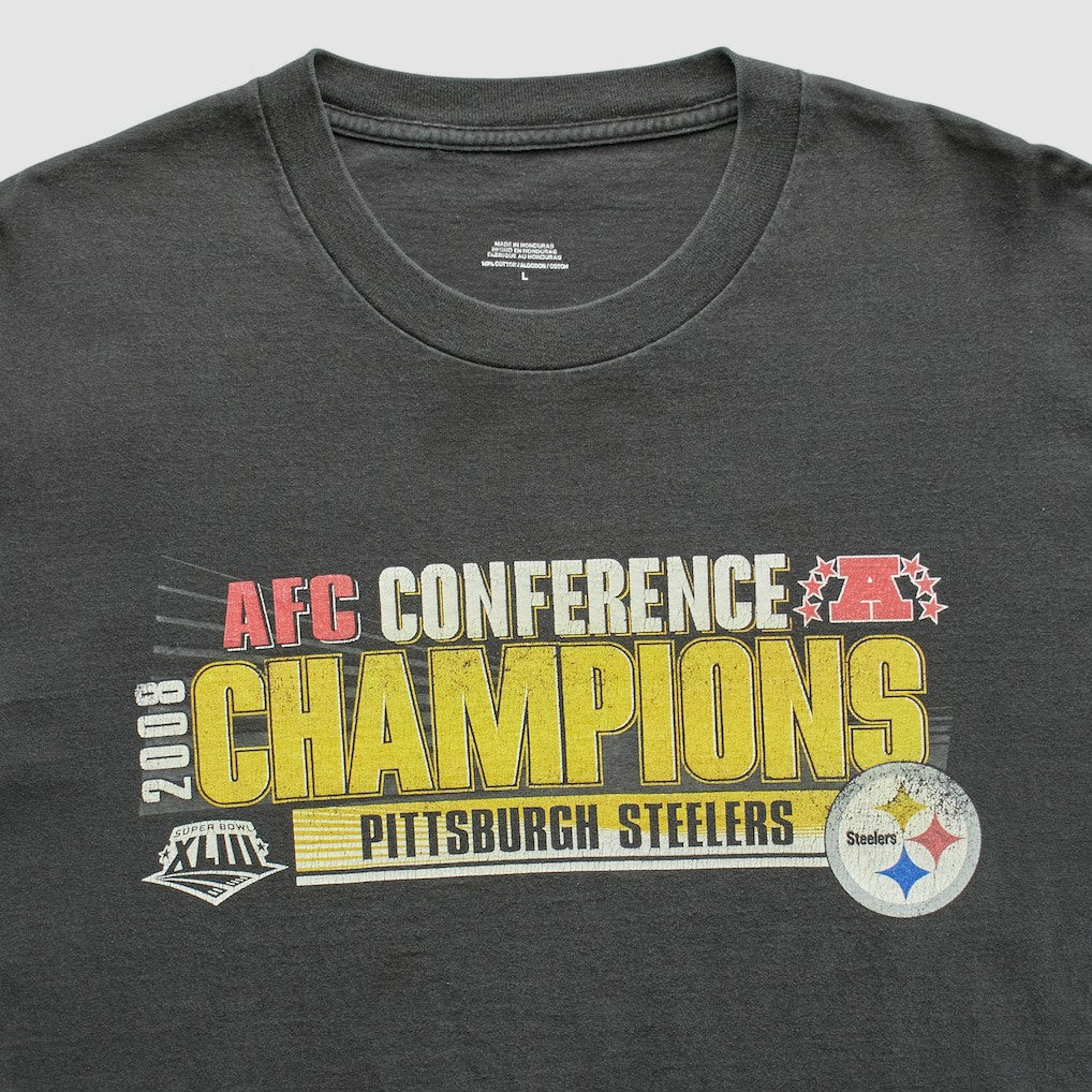 Pittsburgh Steelers 2008 T-Shirt Black Vintage | Fanatics
