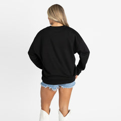 Washington Commanders Gameday Couture Women's Oversized Everyday Star Long Sleeve T-Shirt Black | NFL