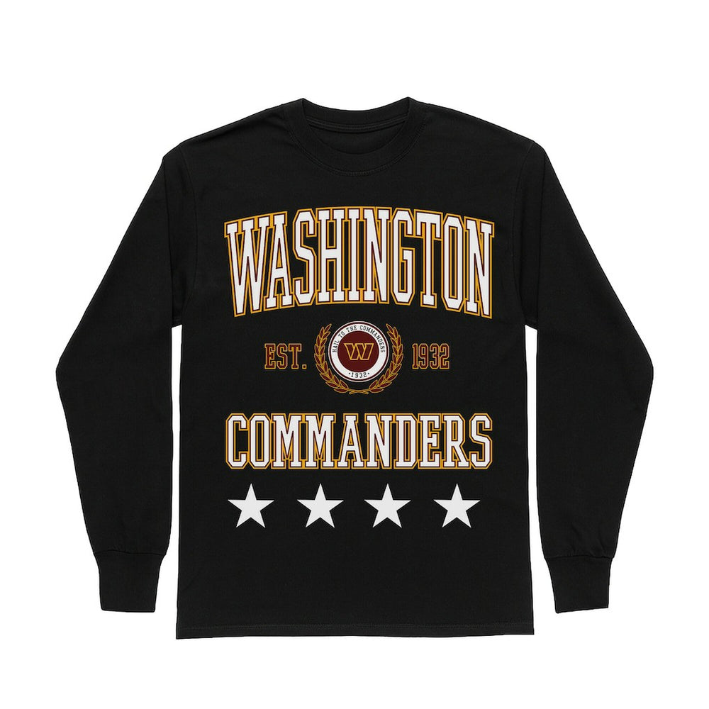Washington Commanders Gameday Couture Women's Oversized Everyday Star Long Sleeve T-Shirt Black | NFL