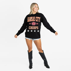 Kansas City Chiefs Gameday Couture Women's Oversized Everyday Star Long Sleeve T-Shirt Black | NFL