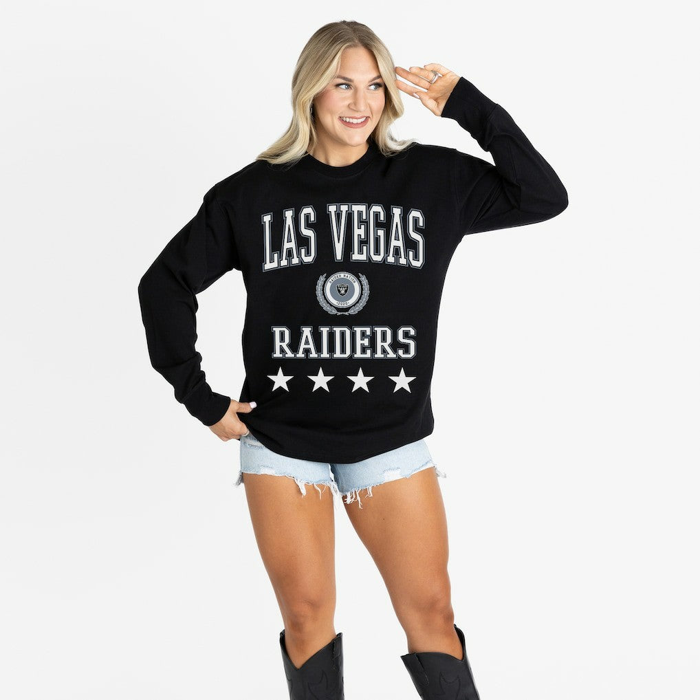 Las Vegas Raiders Gameday Couture Women's Oversized Everyday Star Long Sleeve T-Shirt Black | NFL