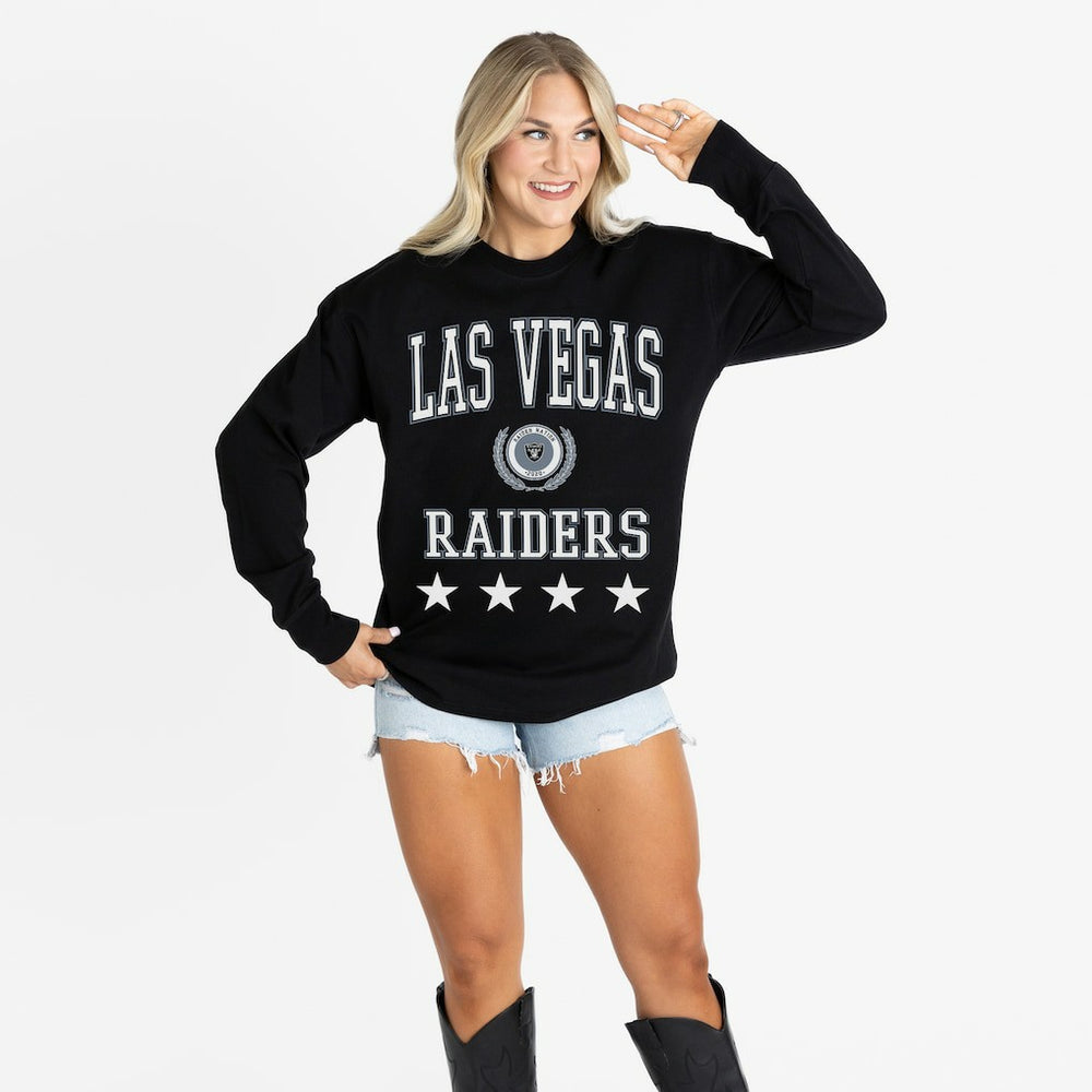Las Vegas Raiders Gameday Couture Women's Oversized Everyday Star Long Sleeve T-Shirt Black | NFL