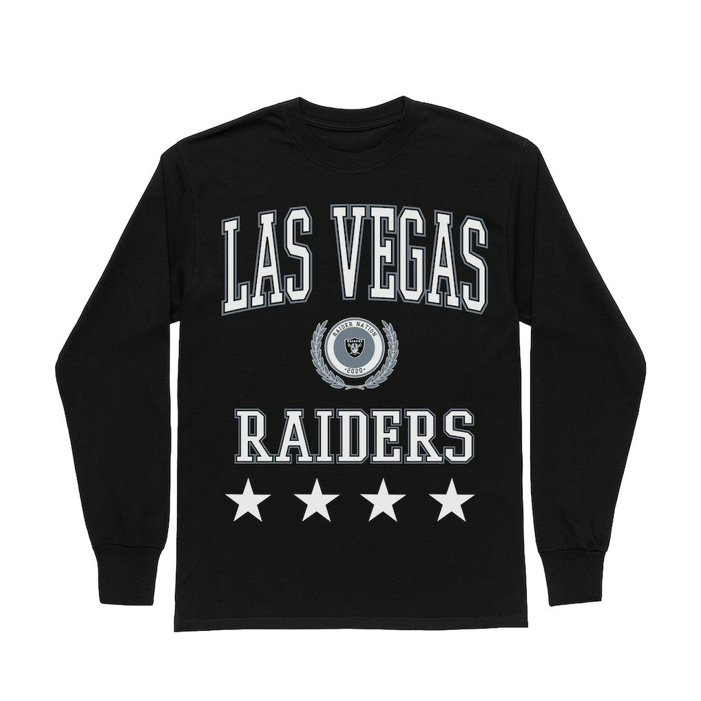 Las Vegas Raiders Gameday Couture Women's Oversized Everyday Star Long Sleeve T-Shirt Black | NFL