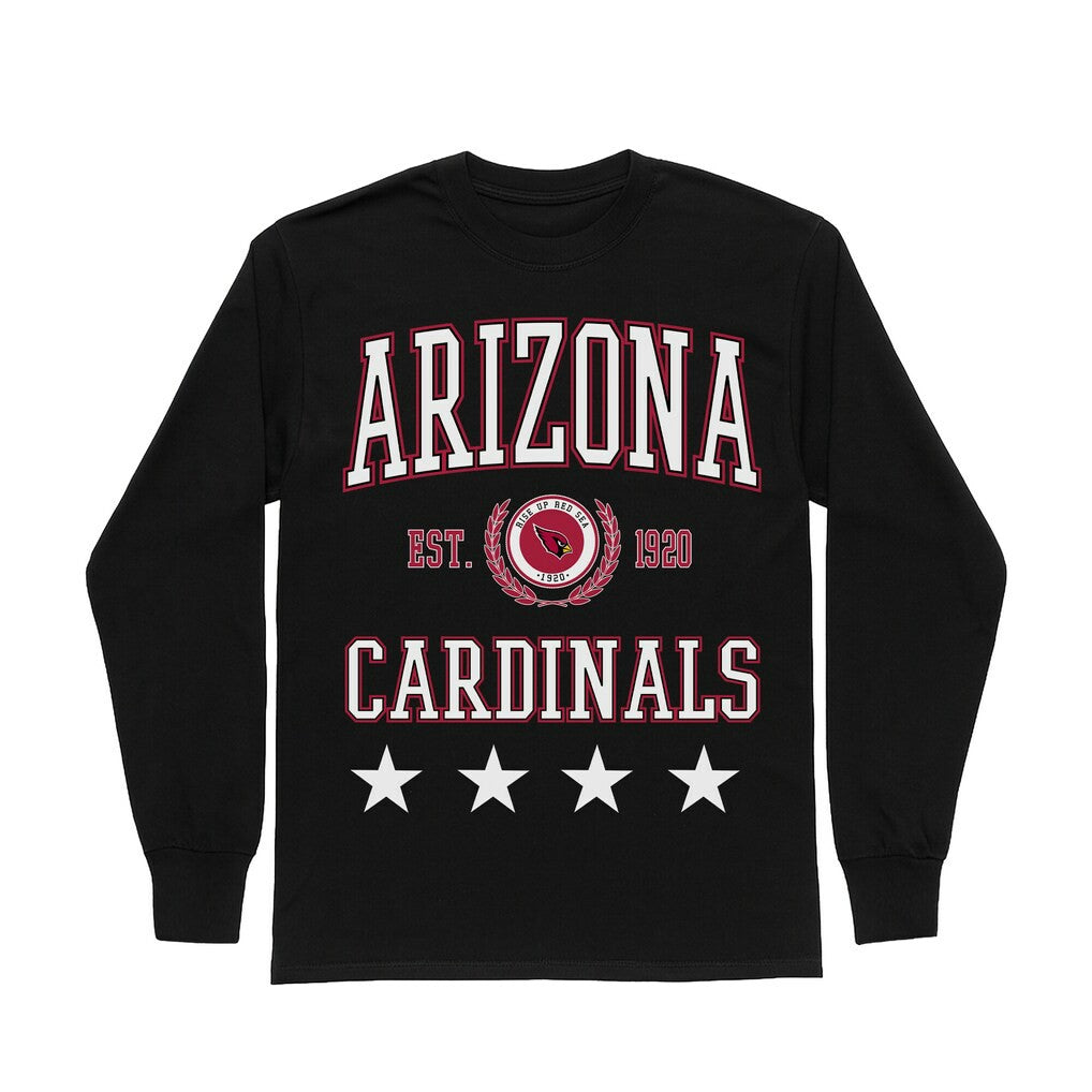 Arizona Cardinals Gameday Couture Women's Oversized Everyday Star Long Sleeve T-Shirt Black | NFL