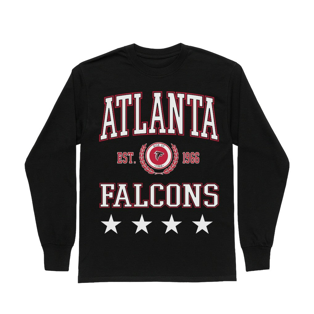 Atlanta Falcons Gameday Couture Women's Oversized Everyday Star Long Sleeve T-Shirt Black | NFL