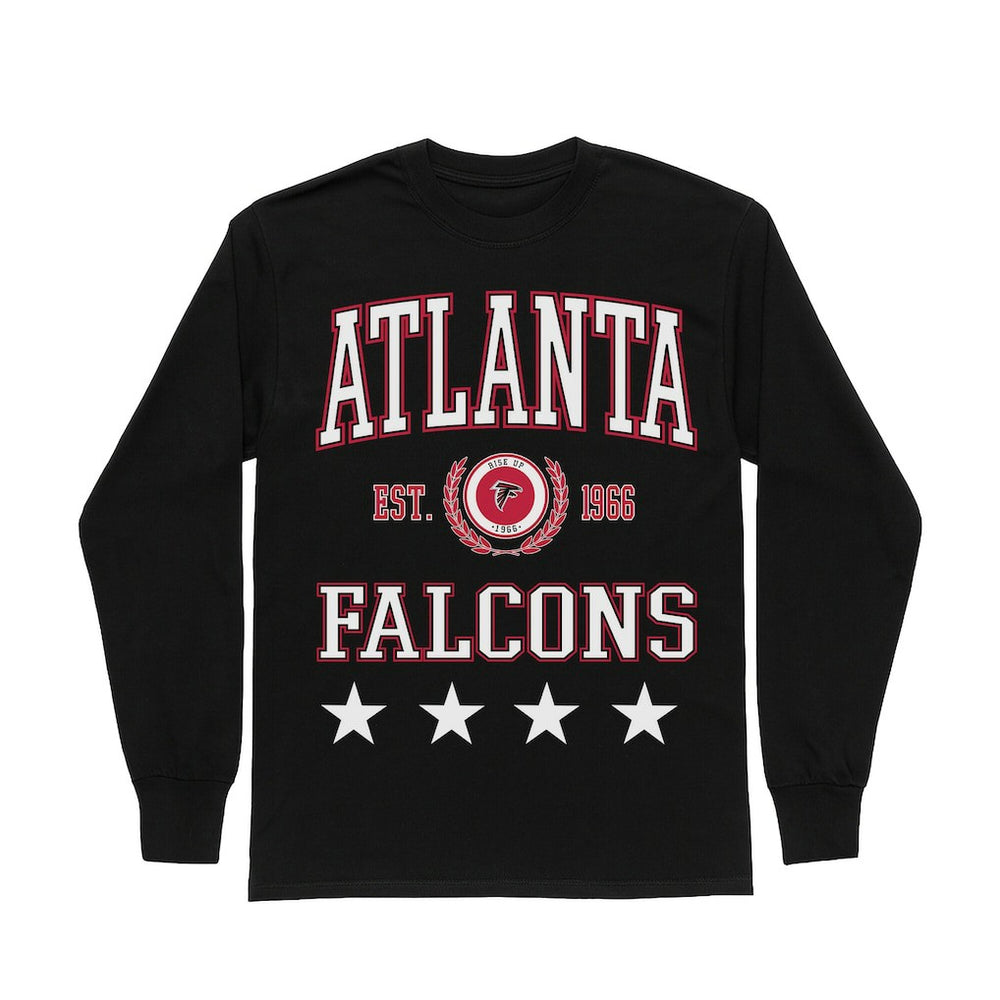 Atlanta Falcons Gameday Couture Women's Oversized Everyday Star Long Sleeve T-Shirt Black | NFL