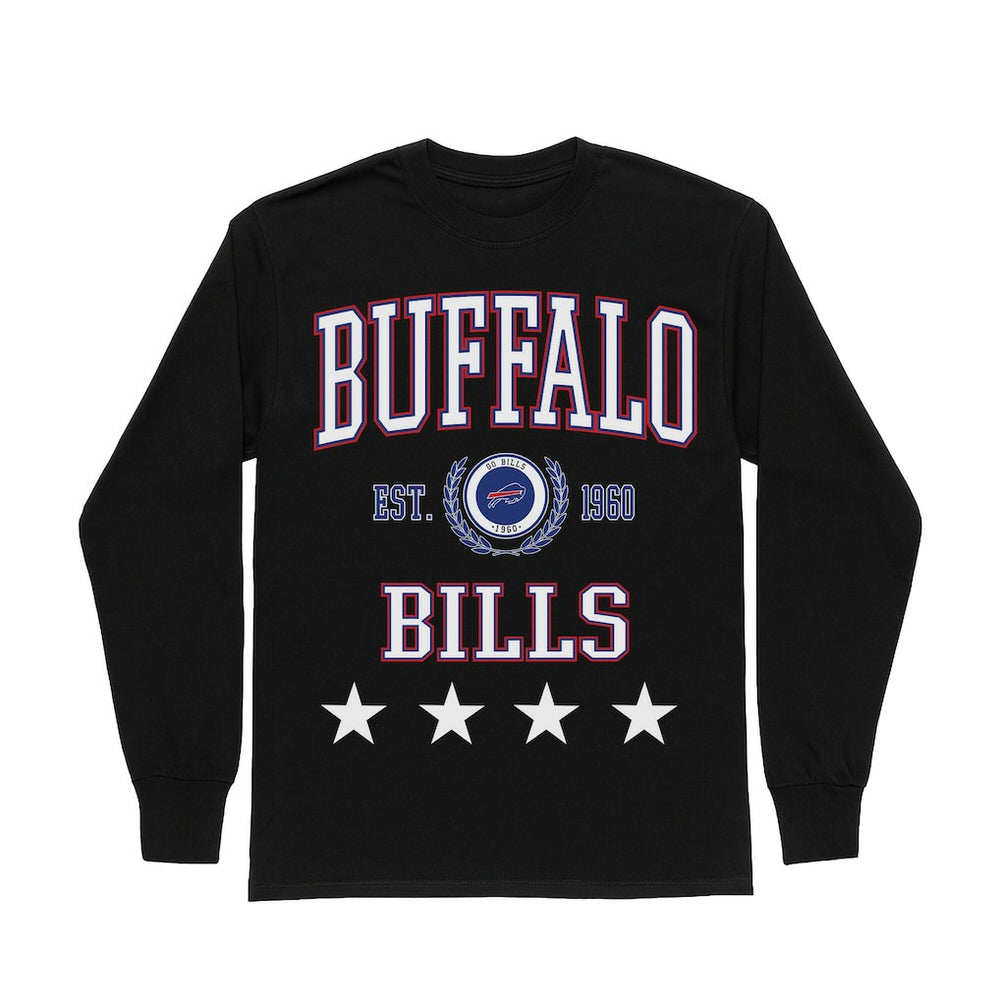 Buffalo Bills Gameday Couture Women's Oversized Everyday Star Long Sleeve T-Shirt Black | NFL